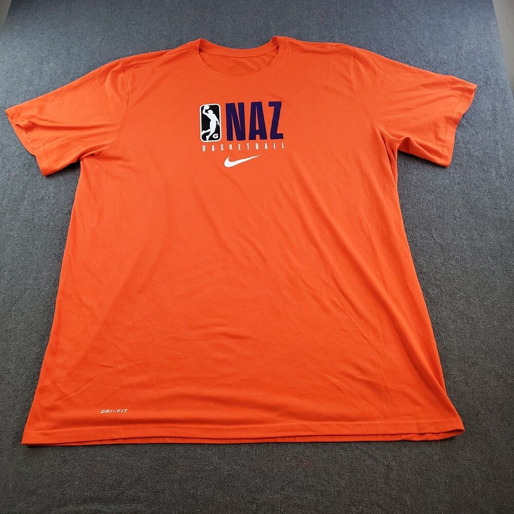 Nike Dry Fit NAZ Basketball  TShirt Mens Size 2XLT Orange